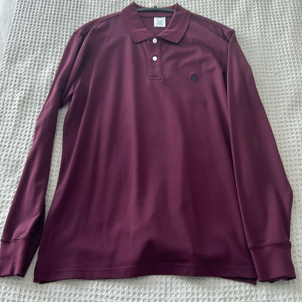 Brooks Brothers Long Sleeve Polo - Brand New no tags (maroon)